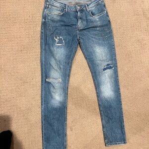 Zara paint splatter jeans
